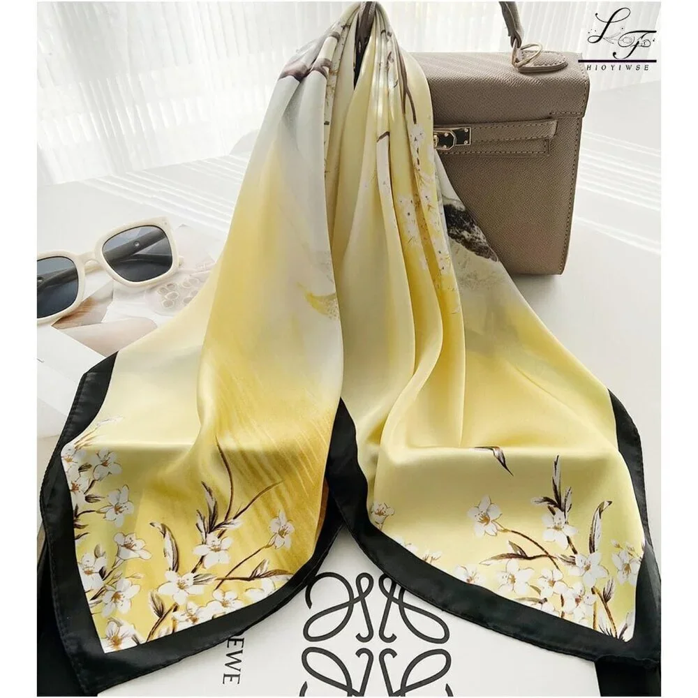 Satin Bandanas Head A14 Flos Scarf Women Lightweight Silk Hair Wrap Sleep Scarf
